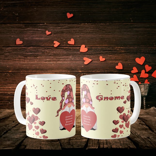 Liebe Gnome Happy Valentines Day Kaffeetasse (Love Gnome Happy Valentines Day Coffee Mug)