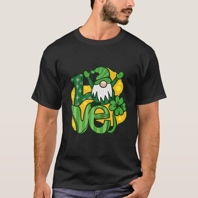 Liebe Gnome Lucky St. Patrick's Day T-Shirt (Vorderseite)