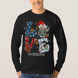 LIEBE Gnome Pflege Weihnachtsfeiertag Pajama Famil T-Shirt