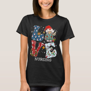 LIEBE Gnome Pflege Weihnachtsfeiertag Pajama Famil T-Shirt
