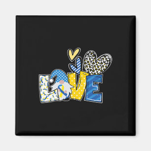 Liebe Gnomes Blue Yellow Ribbon Down Synware Magnet