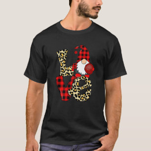 Liebe Gnomies Happy Valentine Day Leopard Red Buff T-Shirt