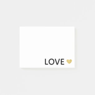Liebe Gold Heart Post-it Klebezettel