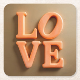 Liebe Gold Orange Untersetzer Set