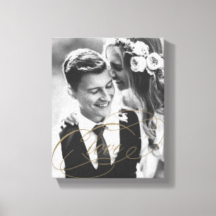 LIEBE Gold Overlay Geschenk Foto Leinwand