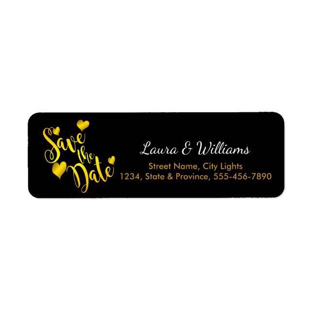 Liebe Gold Save the Date Herzform gebürstet (Vorne)