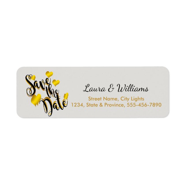 Liebe Gold Save the Date Herzform gebürstet (Vorne)