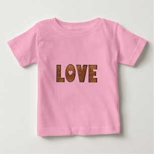 Liebe Gold Text Word Elegante Goldene Dekoration Baby T-shirt