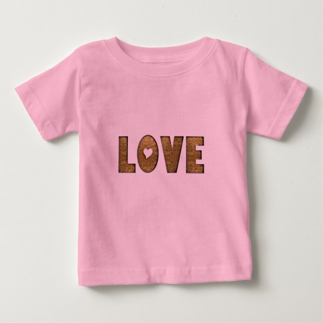 Liebe Gold Text Word Elegante Goldene Dekoration Baby T-shirt (Vorderseite)