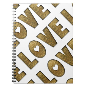 Liebe Gold Text Word Elegante Goldene Dekoration Notizblock