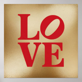 LIEBE Gold Typografy Untersetzer Set Poster