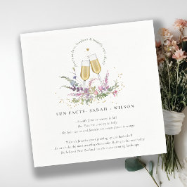 Liebe Gold Wine Floral Wedding Fun Fakten Serviette