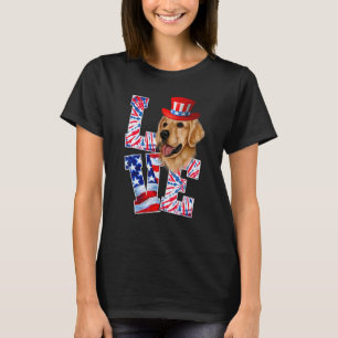 Liebe Golden Retriever 4. Juli Patriotischer Hund  T-Shirt