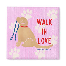 Liebe Golden Retriever Dog Pink Magnet