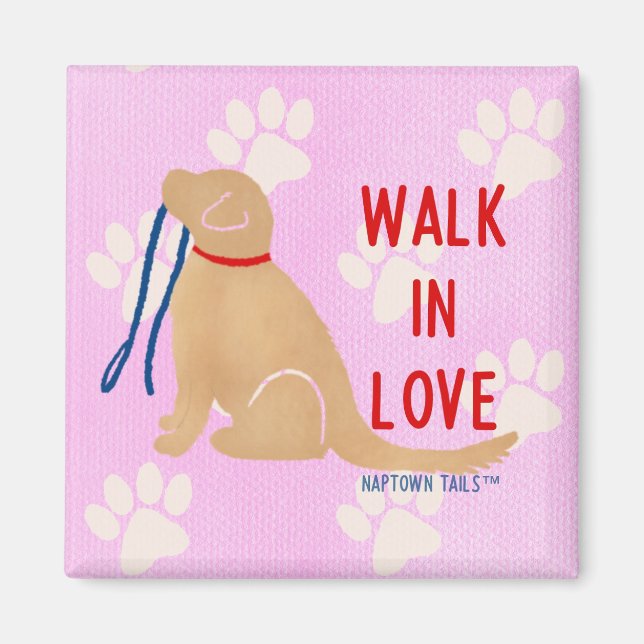 Liebe Golden Retriever Dog Pink Magnet (Vorne)