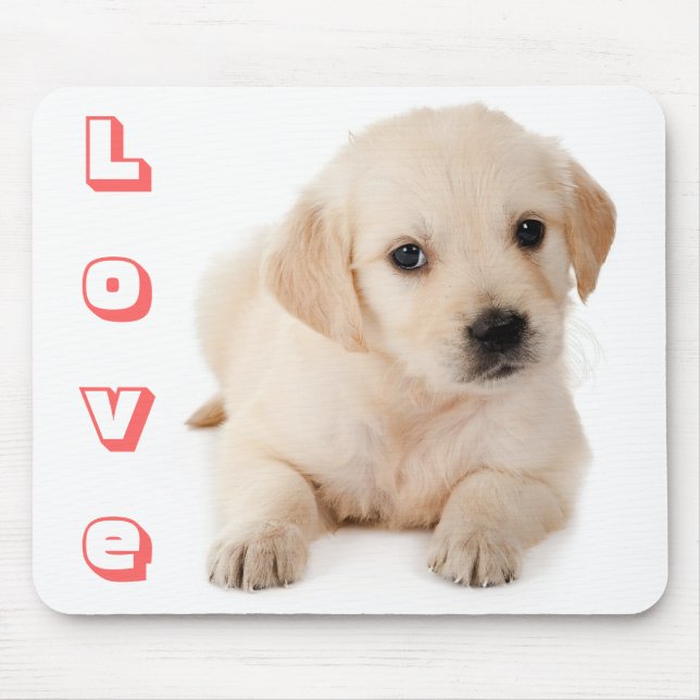 Liebe Golden Retriever Welpe Hund Mousepad (Vorne)