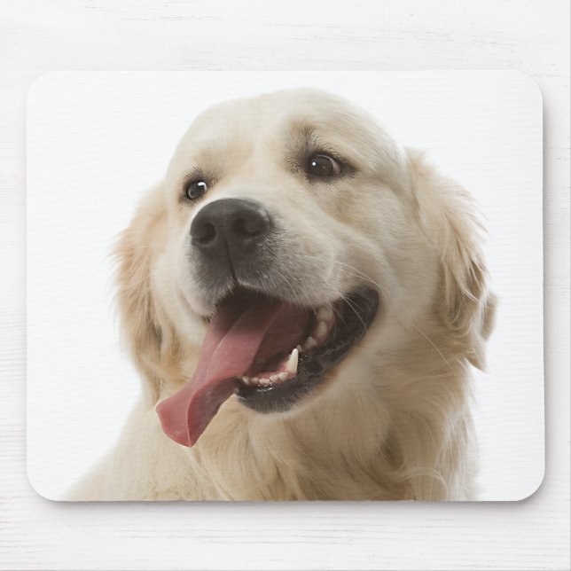 Liebe Golden Retriever Welpe Hund Portrait Mousepa Mousepad (Vorne)