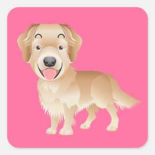 Liebe Golden Retriever Welpen Hund Rosa Aufkleber