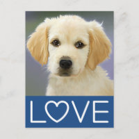 Liebe Golden Retriever Welpenhund Gemalte Postkart