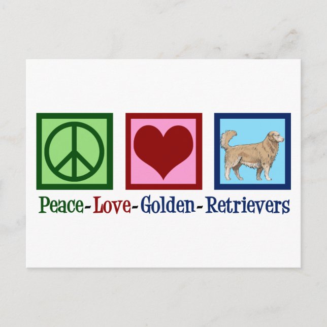 Liebe Golden Retrievers Postkarte (Vorderseite)