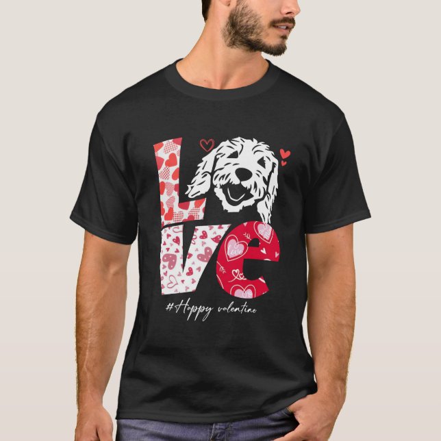 Liebe Goldendoodale Hunde Liebhaber Valentine T-Shirt (Vorderseite)