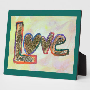 Liebe Goldene Pastelle Malerei Gedicht Plaque Fotoplatte