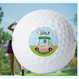 Liebe Golf Custom Golf Cart Clubs Monogram Name Golfball