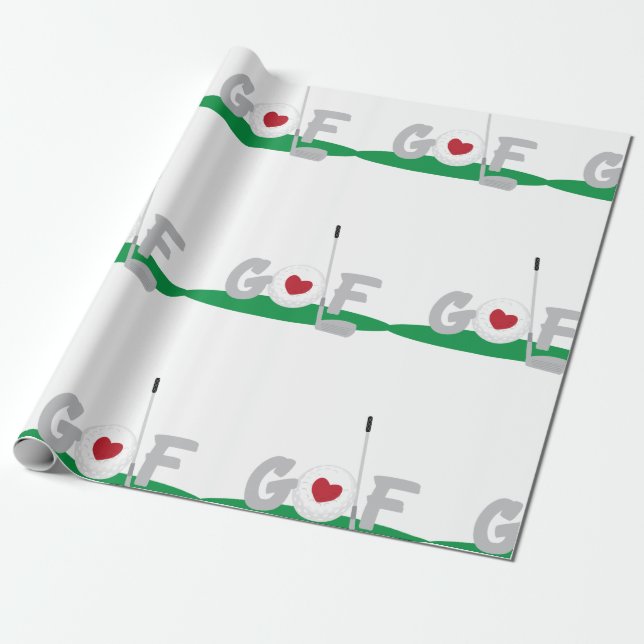 Liebe Golf Geschenkpapier (Ungerollt)