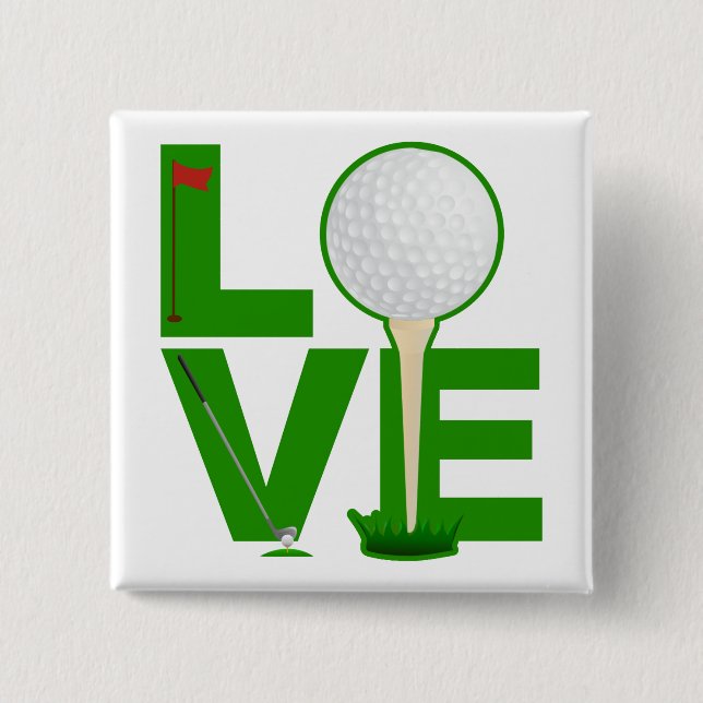 Liebe-Golf-Knopf Button (Vorderseite)