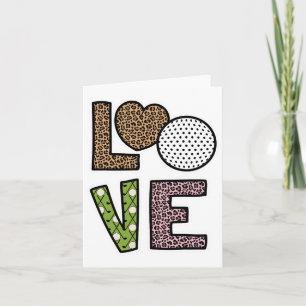 Liebe Golf Player Leopard Print Niedlich Golf Love Karte