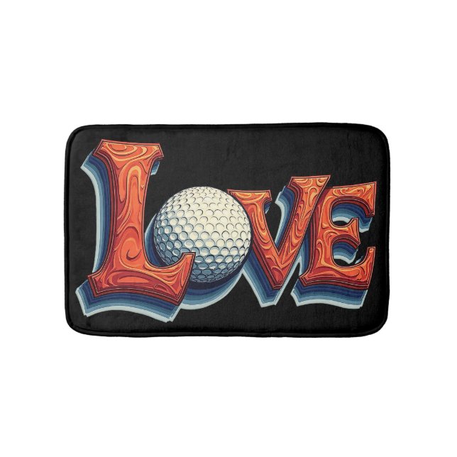 Liebe Golf Typografie Kunst für die Badezimmer Dek Badematte (Vorderseite)