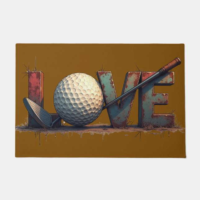 Liebe Golf Typografy Art for Fußmatte (Vorderseite)