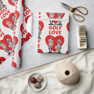 Liebe Golf Wrapping Paper Geschenkpapier