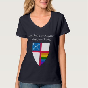 Liebe Gott. Nachbarschaft Liebe. Episcopal LGBTQ T-Shirt