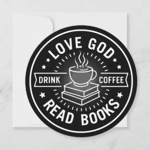 Liebe Gott Trinke Kaffee Lies Bücher Liebhaber Vin Einladung
