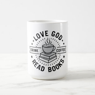 Liebe Gott Trinke Kaffee Lies Bücher Liebhaber Vin Kaffeetasse