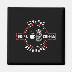 Liebe Gott Trinke Kaffee Lies Bücher Magnet