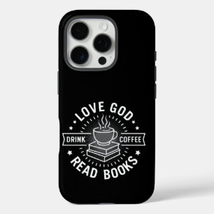 Liebe Gott trinken Kaffee Bücher lesen Liebe Vinta iPhone 16 Pro Hülle