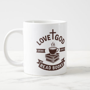 Liebe Gott trinken Kaffee Lesen Bücher Christlich Jumbo-Tasse