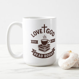Liebe Gott trinken Kaffee Lesen Bücher Christlich Kaffeetasse