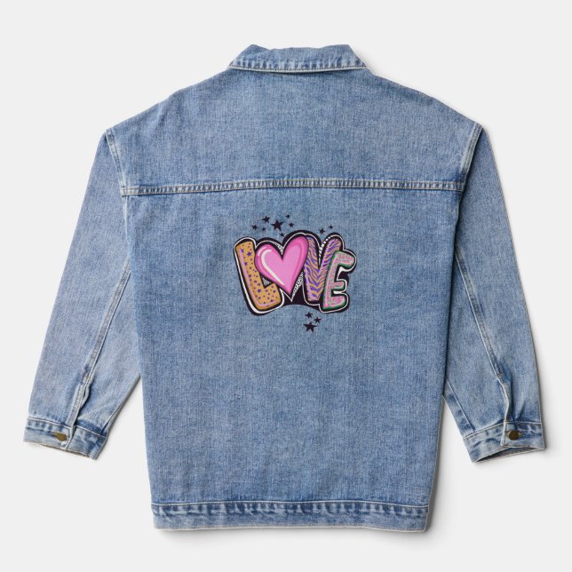 Liebe Graffiti Art Jeansjacke (Rückseite)