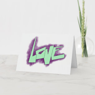 Liebe Graffiti lila grüne Minze Typografie Punkte