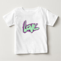 Liebe Graffiti lila grüne Minze Typografie Punkte