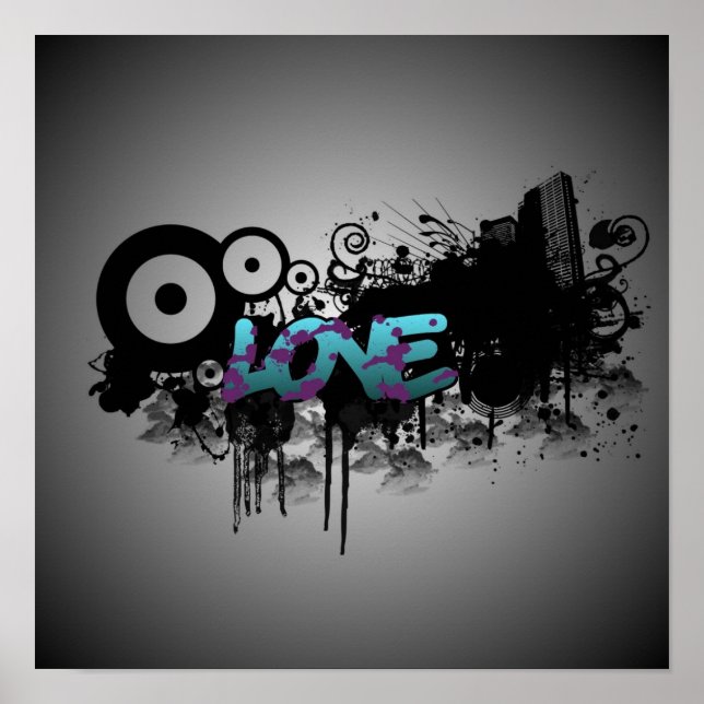 LIEBE Graffiti Poster (Vorne)