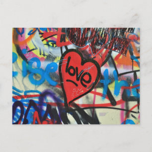 Liebe Graffiti Postkarte