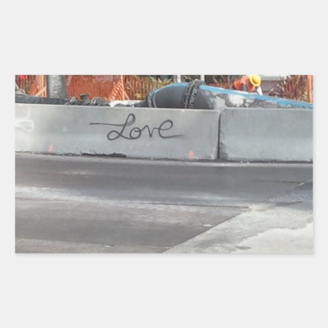 ~Liebe Graffiti~ STICKER, KÜMMERN SIE! Rechteckiger Aufkleber (Vorderseite)