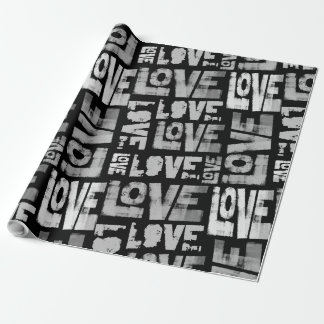 Liebe Graffiti Wrapping Paper - Schwarzweiß Geschenkpapier