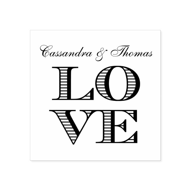 LIEBE Grafik Gummistempel (Prägung)