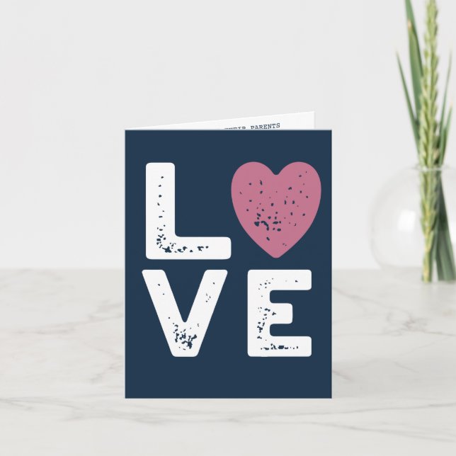 LIEBE Grafik Minimalistisch Look Einladung Hochzei (Vorderseite)