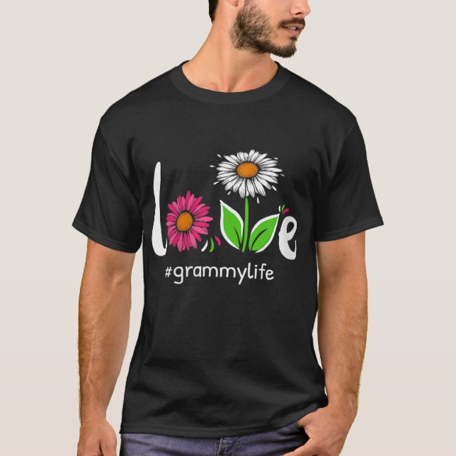 Liebe Grammy Life Floral Oma Niedlich Großmutter C T-Shirt (Vorderseite)